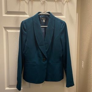 Teal one button blazer